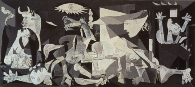 By PICASSO, la exposición del Reina-Prado. Guernica is in the collection of Museo Reina Sofia, Madrid.Source page: http://www.picassotradicionyvanguardia.com/08R.php (archive.org), Fair use, https://en.wikipedia.org/w/index.php?curid=1683114