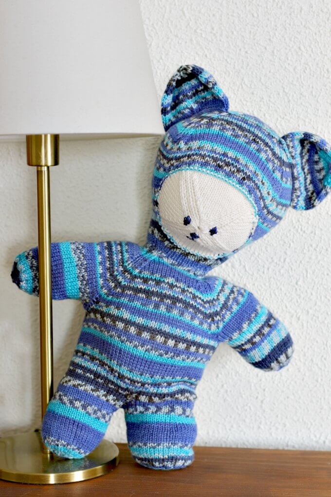 Every Teddy Needs A Friend ~ Seamless Construction Uses Self Patterning Yarn ~ Life Beyond the Kitchen