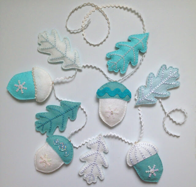 Blue Acorn and Oakleaf Garland ~ Creatively Crafty Featured Post ~ Life Beyond the Kitchen