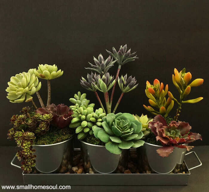 Faux Succulent Planter by Small Home Soul ~ Featured Project at Creatively Crafty ~ Life Beyond the Kitchen