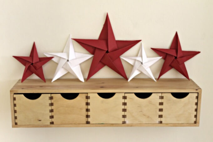 Folded Paper Stars for a Patriotic Display ~ Creative Craft Bloggers Challenge ~ Life Beyond the Kitchen
