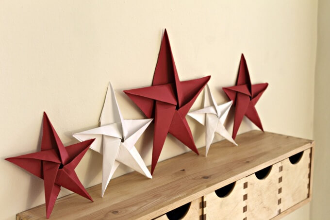 Folded Paper Stars for a Patriotic Display ~ Creative Craft Bloggers Challenge ~ Life Beyond the Kitchen