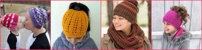 A Dozen Messy Bun Hats to Knit & Crochet ~ Life Beyond the Kitchen