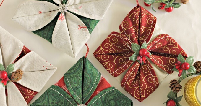 Easy Folded Fabric Ornaments You Can Make Tonight! ~ Life Beyond the Kitchen