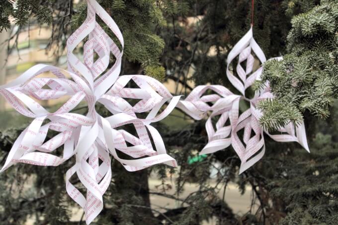 Easy to make 3D Paper Snowflakes from Recycled Paper ~ Life Beyond the Kitchen